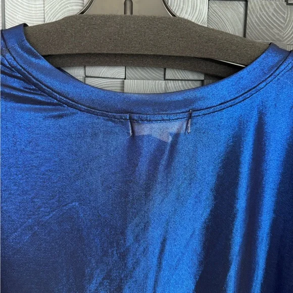 Anthropologie x Porridge Metallic Blue Top - Picture 6 of 10